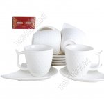 Чай-12пр 250мл (чашка-классик,блюдце фигурн) б/золота, п/у