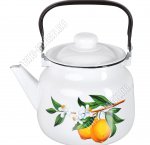 Лимоны Чайник белый 3,5л,подвижная ручка,пластиковая ручка на крышке (4)
