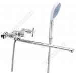 Смеситель для ванны с душем 2-рычажный, длинный прямой излив L35см (1)