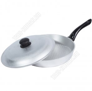Сковорода d26 h5см с металлической крышкой (10) 