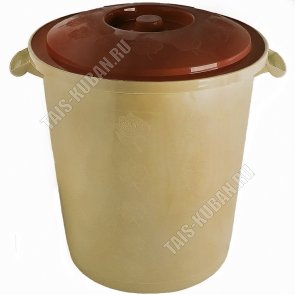 Бак для мусора 50л беж/коричневый (15) 