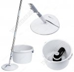 1 Комплект Ведро  4л,кругл,отжим вращение,белый +Швабра L106-133см (4)