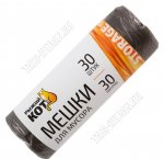 Мешки д/мусора, черный 30л 6мкм (в рул.30шт) (30)