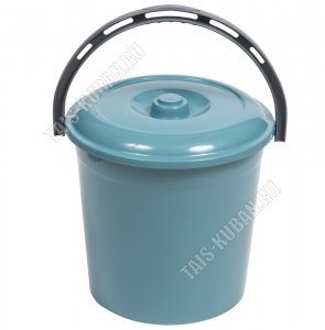 Ведро 10л с крыш бирюз-син (d26 h25см) с мер.дел (25) 