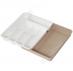 Лоток-вклад д/ст.приб. 6-ти секц (раздвижн) белый+латте (10)