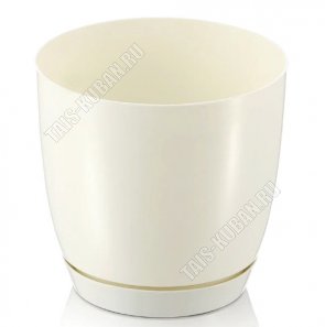Кашпо Глория слоновая кость 2,0л d15 h14,5см,с поддон (54) 