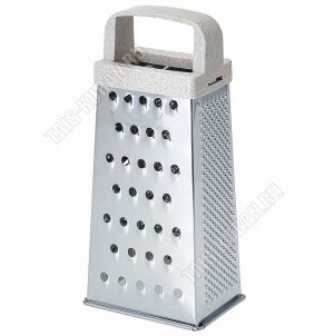 Терка 4-х гранная h20см, нержавеющая сталь,пластиковая бежевая ручка (24) 