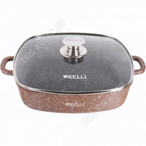 Brown Granite Сотейник квадратный 4,5л 28х28 h7см с крышкой,коричневый (6) 
