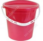 Ведро 14л с крыш. (d34 h33см) крас. перл/бел (10) 