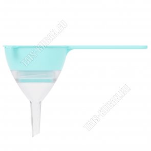 Сито с воронкой 2в1 (разборн) круглое ,с ручкой (d13 h16,5см) голубое (20) 