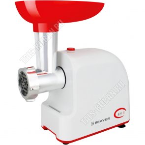 Мясорубка 1500Вт реверс, 2диска 5-7мм,насад.5шт,бел/красн 