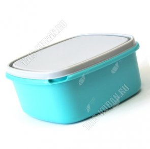 Контейнер бирюза/серый, квадр 2,0л (17х17 h8,5см) (28) 