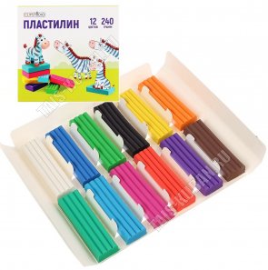 Пластилин 12 цветов, 240гр (16) 
