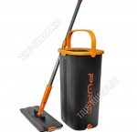 Puro Flat Комплект Ведро 9л (д/отжима 4л) черный,сливной клапан +Швабра. (18)