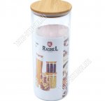 Банка с бамбуковой крышкой (цилиндр) 1,5л d10 h24см (12)