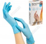 Перчатки НИТРИЛОВЫЕ (голубой) н-р 100шт,р-р L (10)
