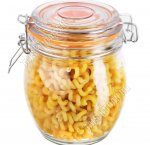 BRAVO Банка с клипсой 0,75л гермет.стекл.крышка (ф.бочка) б/уп, ОРАНЖ