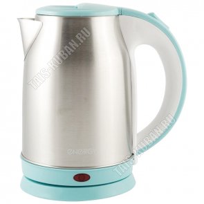 Чайник нерж.1,8л 1500Вт диск, автооткл,защ.б/воды, пов.на 360`, свет.индик, цве.сталь/голубой (12) 