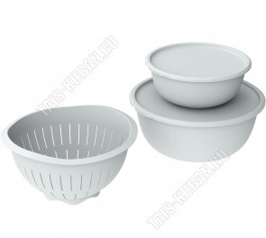 Дуршлаг 4,0л +Миска с крышк 2шт,серый (2,3/5,6л) (9) 