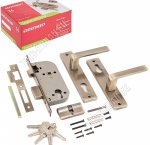АЛЛЮР Замок врезной, с/руч, д/деревян.двери толщ. до 4см, сталь корпус, стар.бронза, 126/1 AB (1)