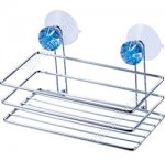 .БРИЛЛИАНТ синий Корзинка настен,прям L19,5х10 h10,5см,хром.сталь,камни,крепл.присоск (12)