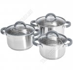 НАБОР кастрюль 3шт PROFI GREY (ф.цил 2,2/3,0/4,0л d16/18/20см) (4)