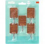 Vetta Крючок самоклей, полистирол+металл, н-р 5шт коричн 