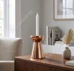 Подсвечник Lefard (фарфор) под золото h8см d5см, золотой, для 1свечи (24)